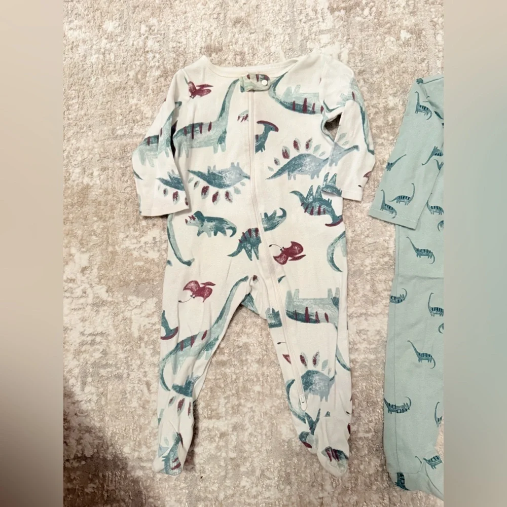 Carter's Dinosaur Print Footies - Cream and Blue size 9M